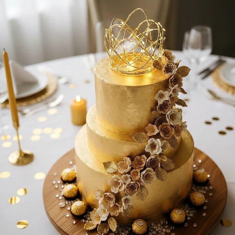 Golden Birthday Cake and Dessert Ideas